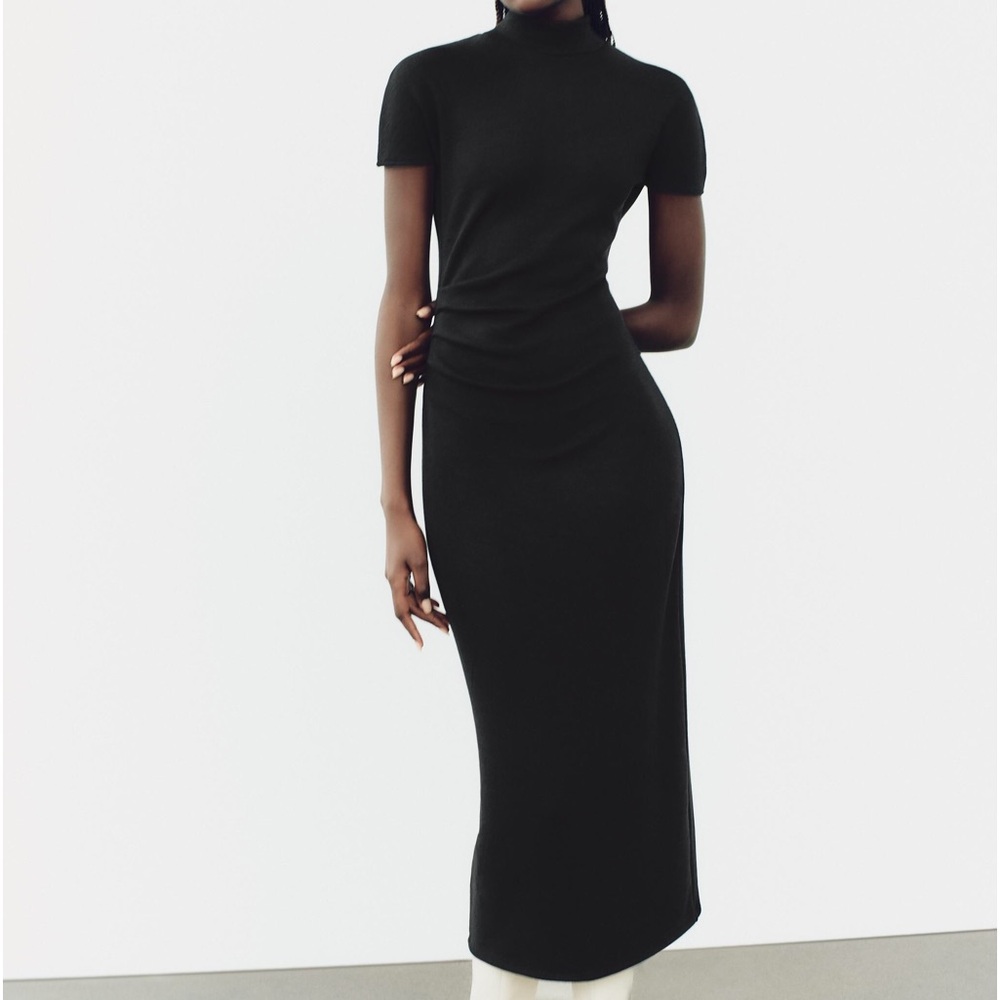 Zara knit midi dark brown